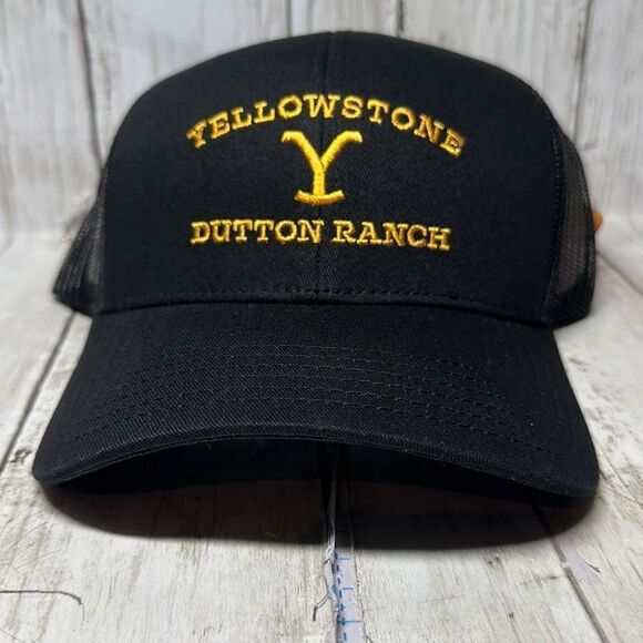 Yellowstone Dutton Ranch Black Trucker Hat Dad Cap Mesh NEW - Picture 1 of 7